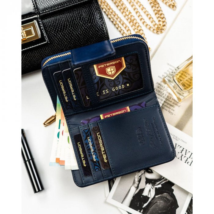 Portofel dama din piele Peterson PTR-PTN 009-HF-1534 NAVY [6]