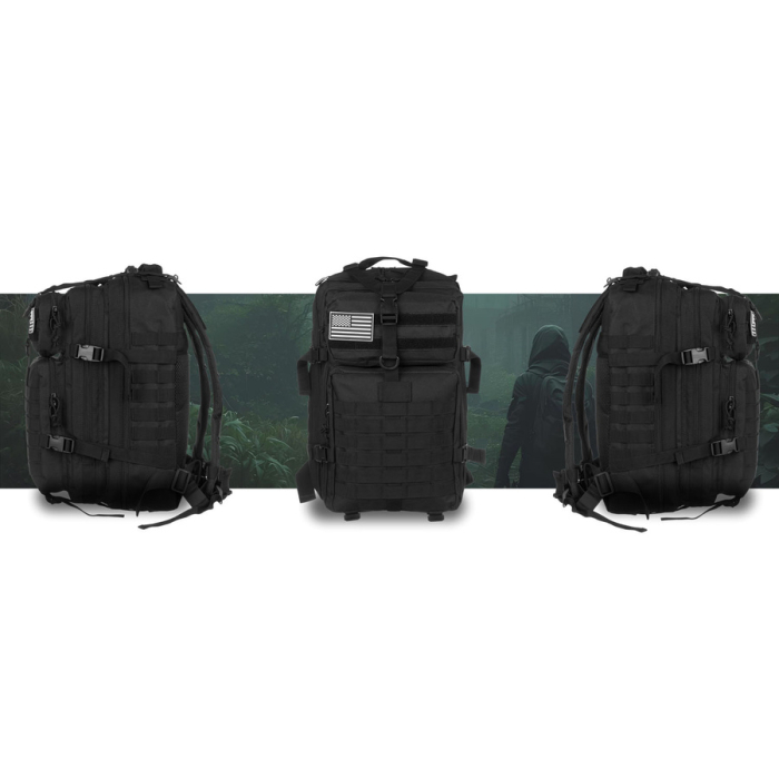 Rucsac militar tactic mare, fabricat din nailon negru - Peterson PTR-PTN BL096-8090 BLACK [11]