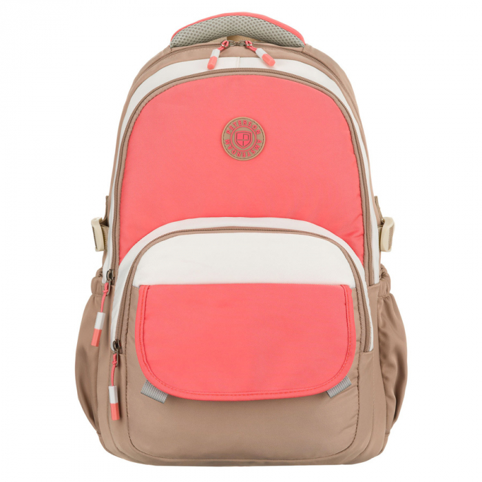 Rucsac școlar pentru copii din poliester bej și roz cu compartiment pentru laptop - Peterson PTR-PTN 8592-1372 BEIGE [3]