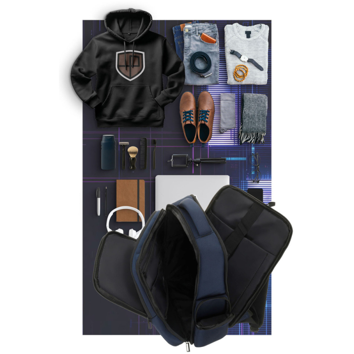 Rucsac de călătorie bleumarin cu buzunar pentru laptop de până la 14 inci - Peterson PTR-PTN HY243-7079 NAVY [6]