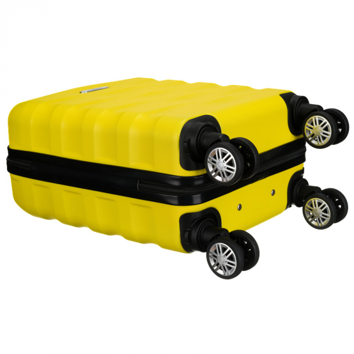 Valiză mică de cabină galbenă cu roți detașabile - Peterson PTR-PTN 5806-W-XS-4428 Y [9]