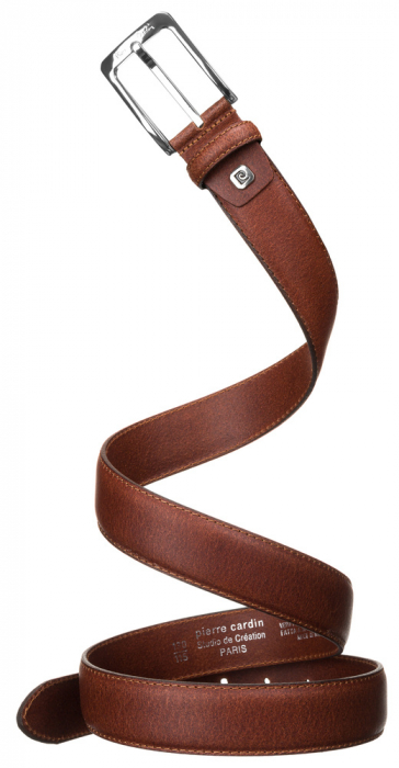 Curea barbati din piele naturala Pierre Cardin 9025 COGNAC [7]