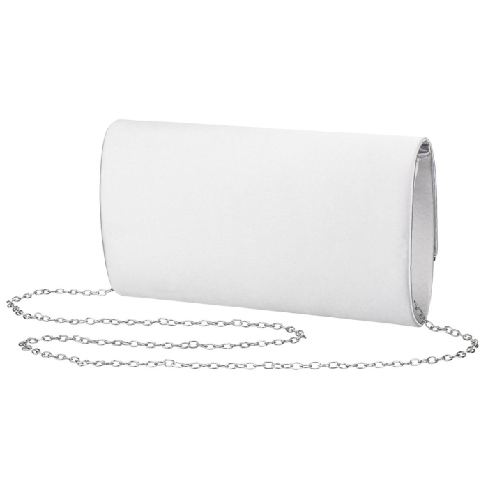 Geantă tip clutch de damă, realizată în culoarea argintie, suspendată pe un lanț de argint - Rovicky PTR-R-XS028-3-0689 SILVE [3]