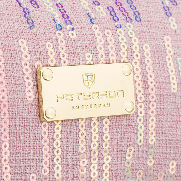 Geantă cosmetică roz din poliester decorată cu paiete, cu un singur compartiment - Peterson PTR-PTN KOS-DA-19-3569 P [4]