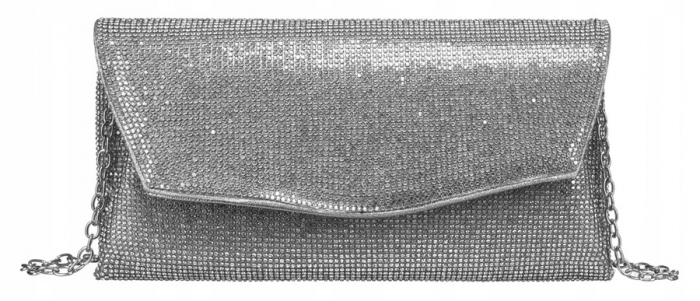 Geantă clutch de damă elegantă cu zirconi - Peterson PTR-PTN XS102-8733 SIL [2]