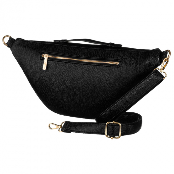 Geantă clasică neagră pentru femei, tip borseta, geantă de umăr sau geantă crossbody, piele ecologică, Peterson PTR-PTN SSY-2-F19 BLACK [5]