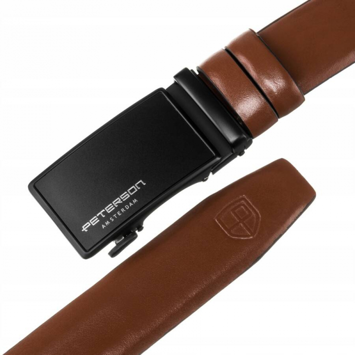 Curea pentru barbati din piele naturala Peterson PTR-PTN A004-85 BRO [3]