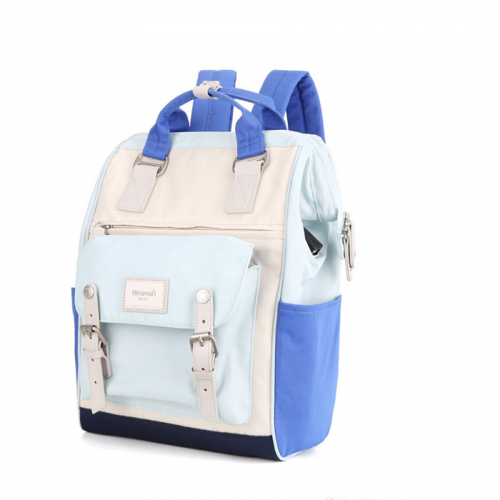 Rucsac albastru din poliester impermeabil cu port USB - Himawari PTR-9018-08 [2]