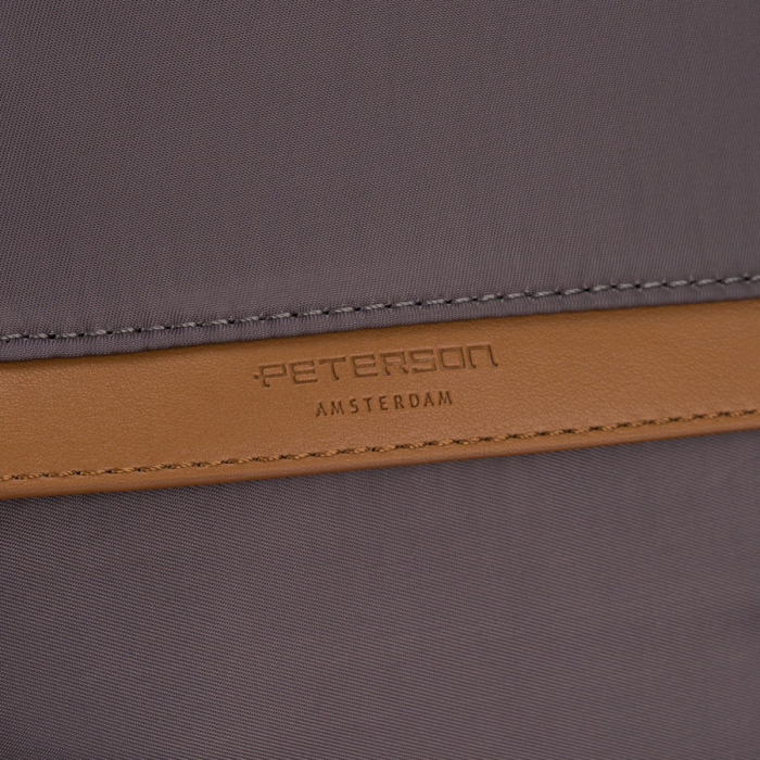 Rucsac gri de damă din nailon și piele ecologică cu curea detașabilă, compartiment unic - Peterson PTR-PTN JN-12-0238 GRAY [13]