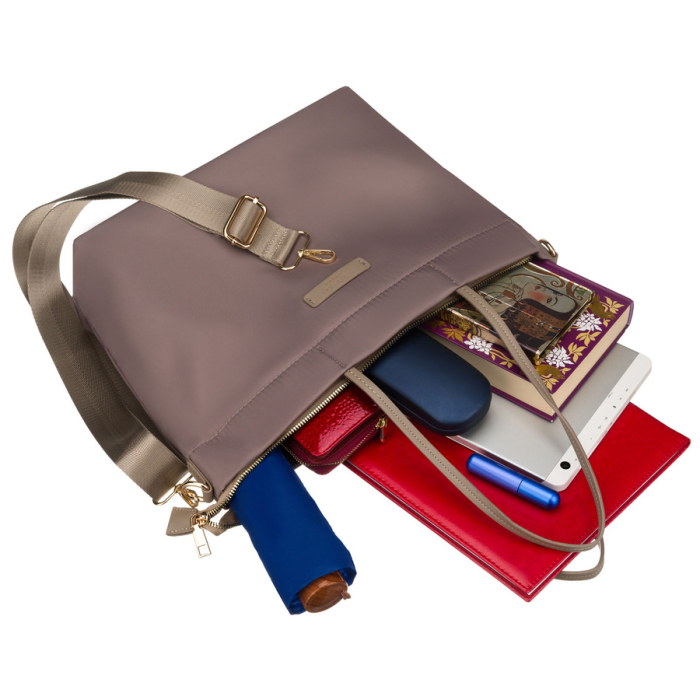 Geantă de damă bej din nylon cu închidere magnetică - Peterson PTR-PTN JN-10-0115 BEIGE [15]