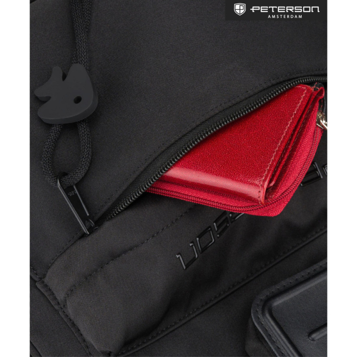 Rucsac de damă cu compartiment pentru laptop, fabricat din poliester negru - Peterson [35]