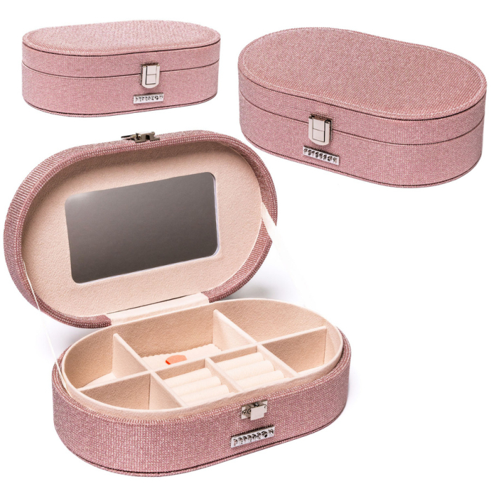 Cutie de bijuterii de culoarea somonului cu închidere cu zăvor - Peterson PTR-PTN SZK-12-5981 ROSE [1]