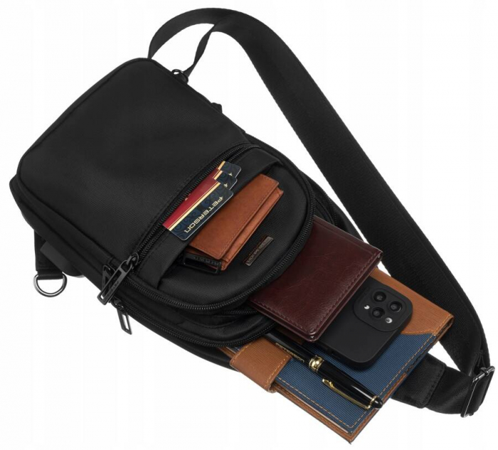 Geanta-rucsac de umar pentru barbati cu port USB - Peterson PTR-PTN 73206-7776 BL [10]