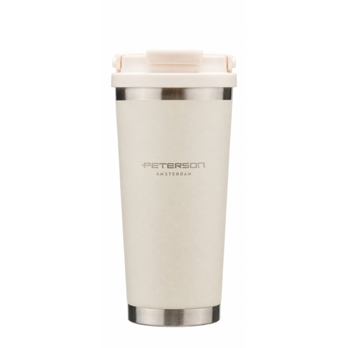 Cană termică practică din oțel inoxidabil ecru cu mâner practic, capacitate 560 ml - Peterson [4]