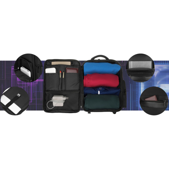 Rucsac de călătorie negru din poliester cu bretele reglabile - Peterson PTR-PTN HY243-7062 BLACK [3]