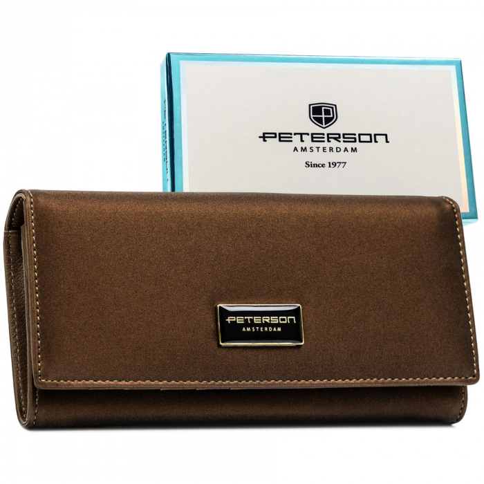 Portofel din piele pentru femei Peterson PTR-PTN PS401-HNL BROWN [2]