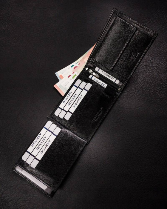 Portofel barbati din piele naturala Rovicky PTR-N992-RPVT-BL BL [6]