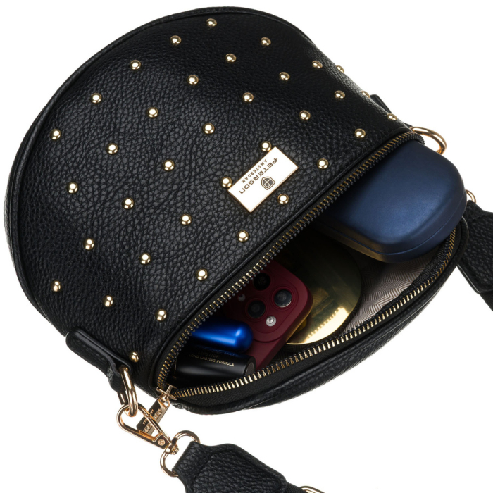 Geantă elegantă de damă din piele ecologică de culoare neagră - Peterson PTR-PTN MIS-03-3582 BLAC [10]