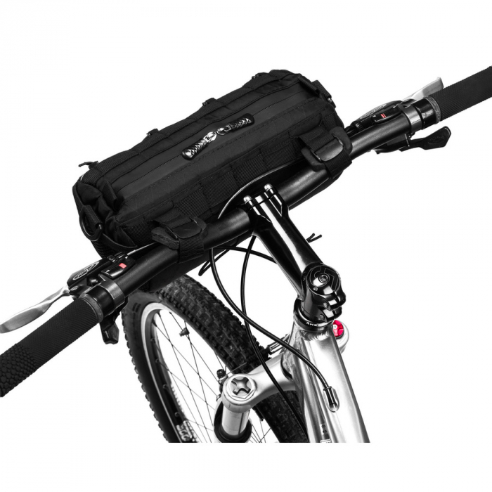 Geantă neagră de bicicletă pentru ghidon, fabricată din materiale impermeabile - Peterson PTR-PTN ML09-NYL-7417 BL [3]