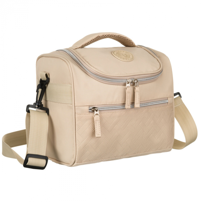 Geantă practică de cosmetice de călătorie din material sintetic, de culoare bej - Peterson PTR-PTN 24463-3957 BEIGE [1]