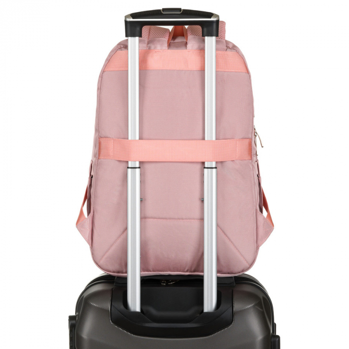 Rucsac roz, urban și spațios din nailon, cu compartiment pentru laptop - Peterson PTR-PTN 24400-6911 PINK [7]