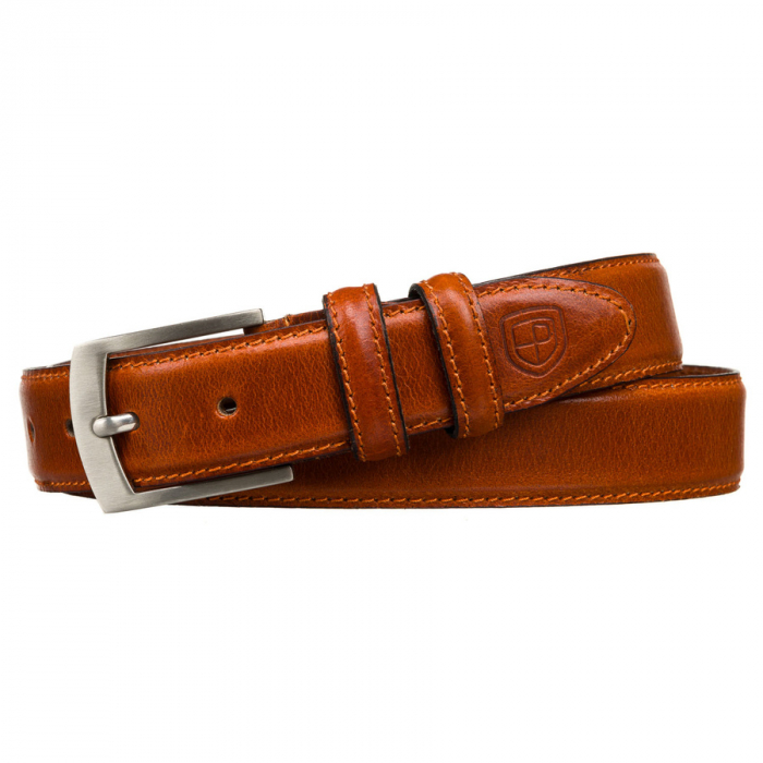 Curea clasică din piele pentru bărbați - Peterson PTR-PTN LTP-CRU-85 TAN [2]
