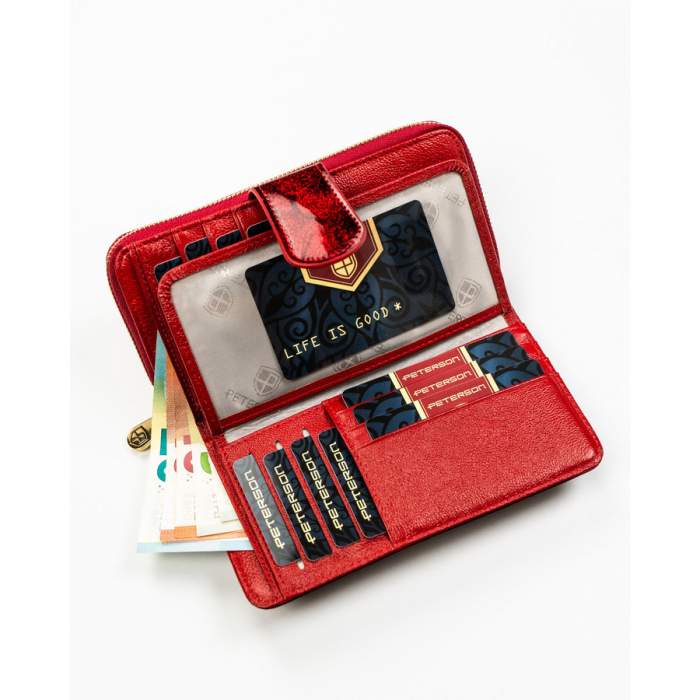 Portofel dama din piele naturala Peterson PTR-PTN PS116-FDS RED [7]
