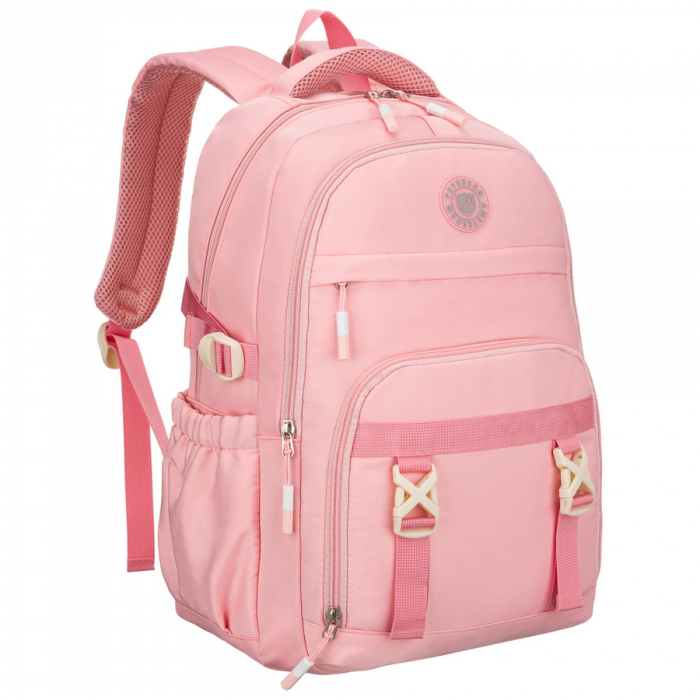Rucsac școlar elegant din poliester roz cu bretele reglabile - Peterson PTR-PTN 8594-1396 PINK [1]