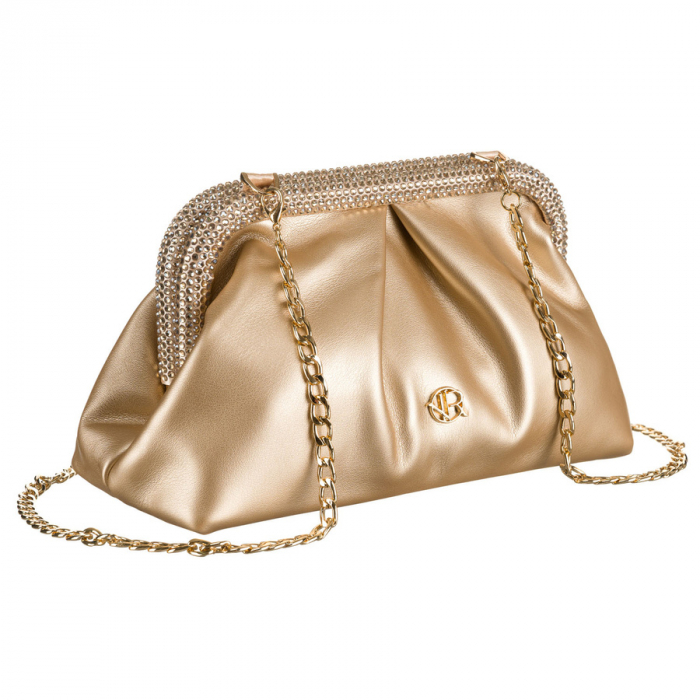 Geantă tip clutch de damă din piele ecologică, de culoare aurie - Rovicky PTR-R-XS020-4177 CHAMPAG [2]