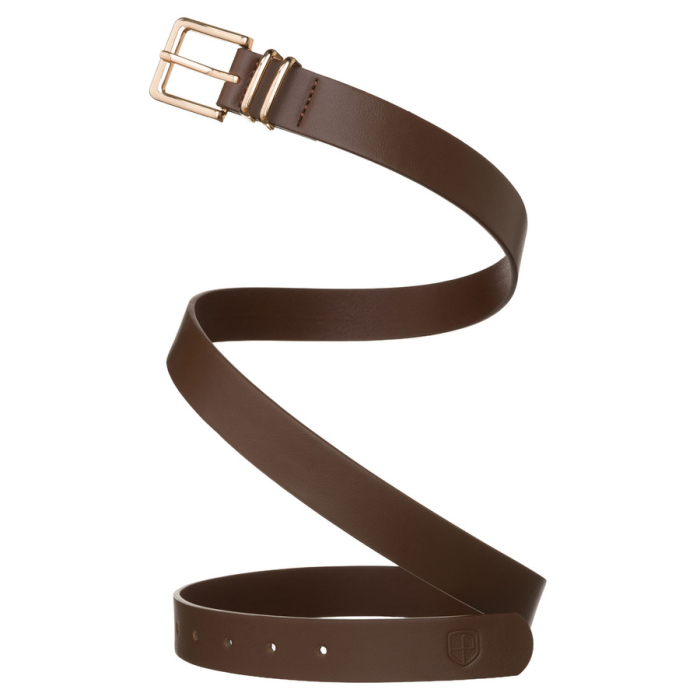 Curea îngustă de damă din piele ecologică kaki cu cataramă aurie - Peterson PTR-PTN STU-16G1 [6]