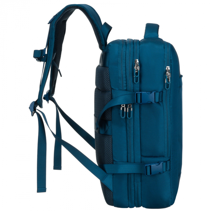 Rucsac de călătorie albastru, perfect pentru bagajul de mână și echipat cu curele de compresie - Peterson PTR-PTN 24421-5104 BLUE [4]