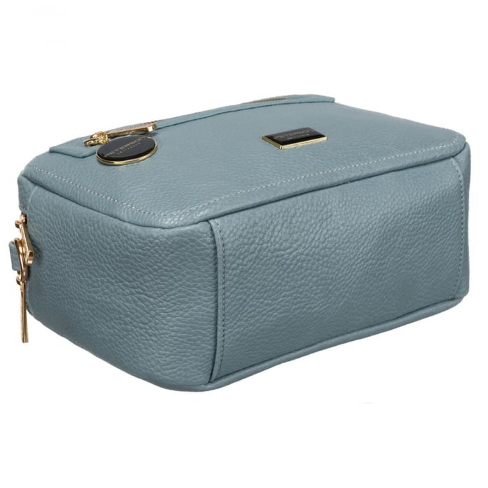 Geantă de damă albastră la modă, cu două curele de umăr și breloc, piele ecologică, Peterson PTR-PTN STY-1-F19 BLUE [5]