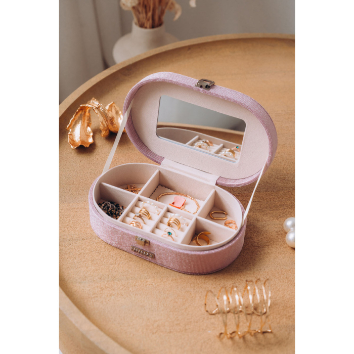 Cutie de bijuterii roz cu oglindă încorporată - Peterson PTR-PTN SZK-12-5967 PINK [3]