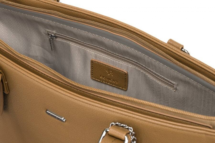 Geantă shopper damă din piele ecologică cu o posetă suplimentară - Rovicky PTR-R-072-01-0287 BEI [7]