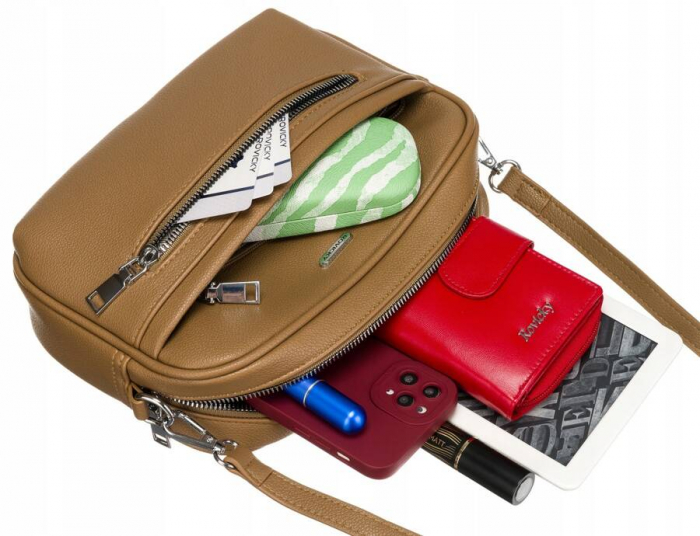Geanta messenger dama din piele ecologica - Rovicky PTR-R-074-01-0522 BEI [7]