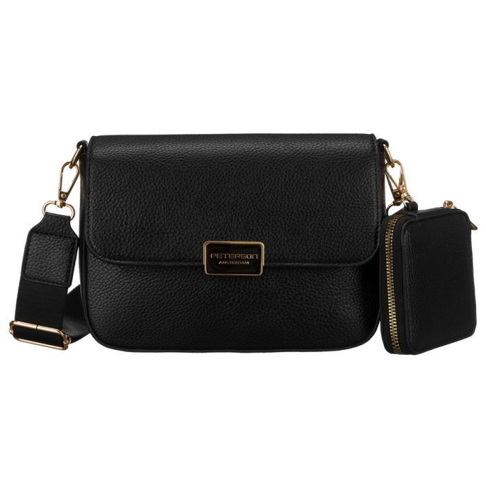 Geantă de umăr neagră pentru femei din piele ecologică cu husă inclusă - Peterson PTN TOR-ALE-22-5128 [2]