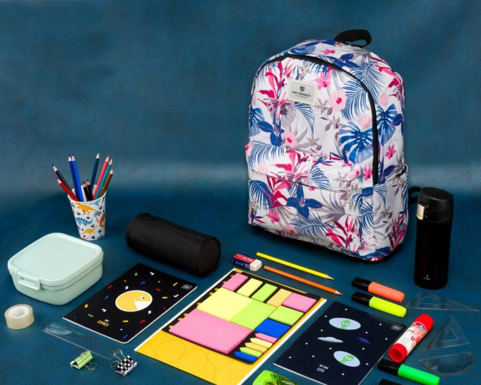 Rucsac de școală cu flori la modă, cu buzunare deschise pe laterale - Peterson PTR-PTN 79904-7989 PRT6 [9]