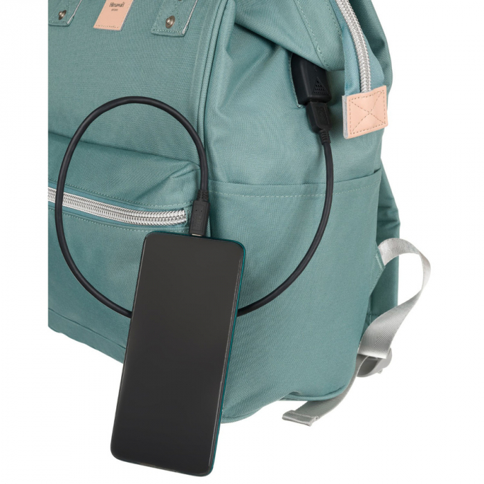 Rucsac spațios pentru laptop, verde mentă, cu port USB - Himawari PTR-1881-08(1) [14]
