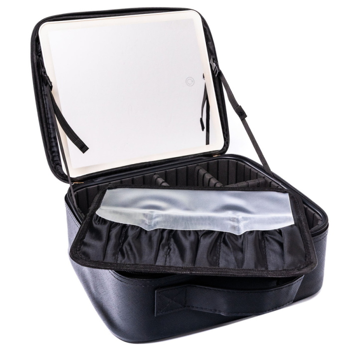 Cutie de bijuterii neagră din piele ecologică, închisă cu fermoar - Peterson PTR-PTN SZK-10-7818 BLAC [6]