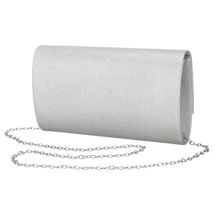 Geantă elegantă de damă argintie, din material sintetic, cu închidere cu clip magnetic - Rovicky PTR-R-XS028-2-0634 SILVE [3]