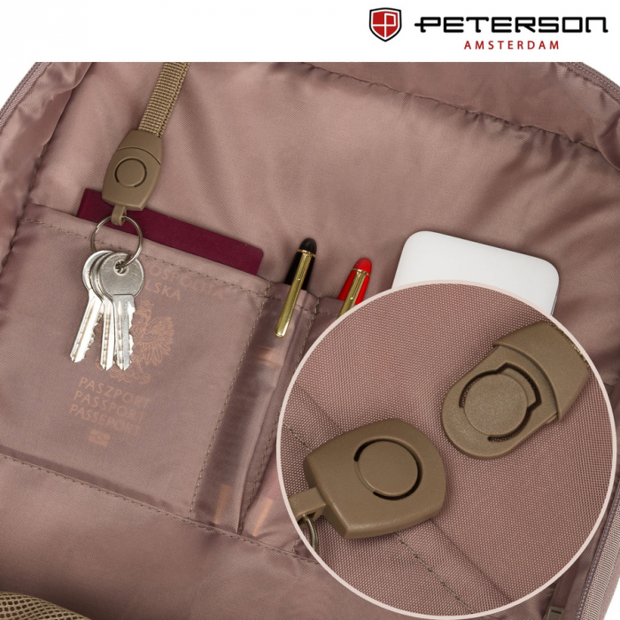 Rucsac de călătorie bej cu port USB - Peterson PTR-PTN 24421-5081 BEIGE [30]