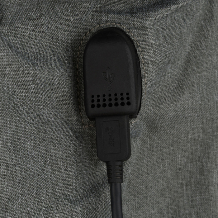 Rucsac spațios pentru mame, fabricat din poliester gri, echipat cu port USB - Peterson [24]