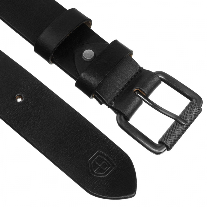 Curea bărbătească din piele neagră cu cataramă tradițională - Peterson PTR-PTN LTP-BUF-85 BLACK [3]
