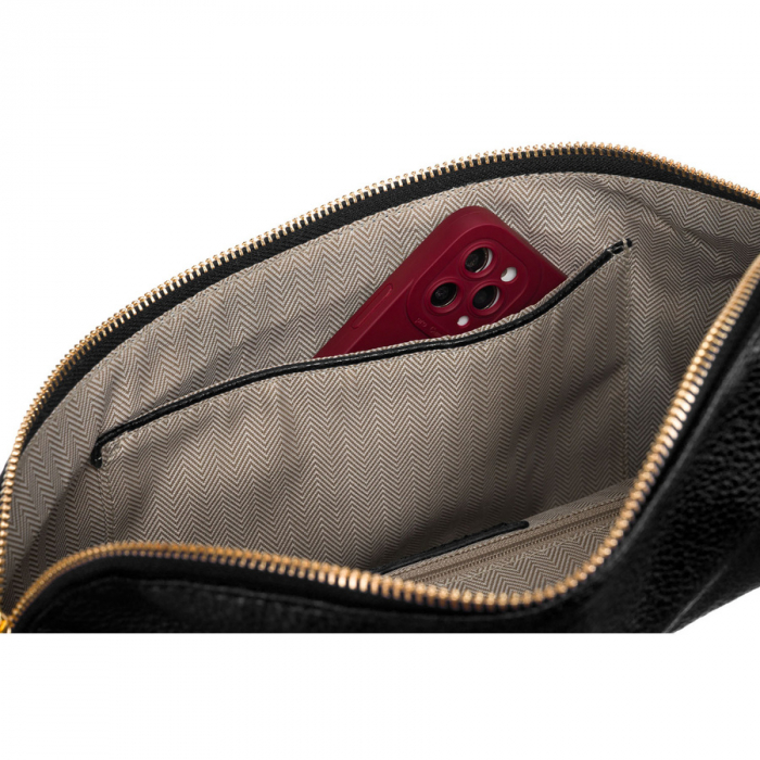 Geantă mare de damă neagră din piele ecologică, geantă de talie sau de umăr, geantă crossbody, Peterson PTR-PTN SSY-3-F19 BLACK [7]