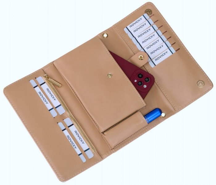Mini geantă clutch de culoare aurie cu buzunar pentru telefon - Rovicky PTR-R-MW-01-6052 GOLD [6]