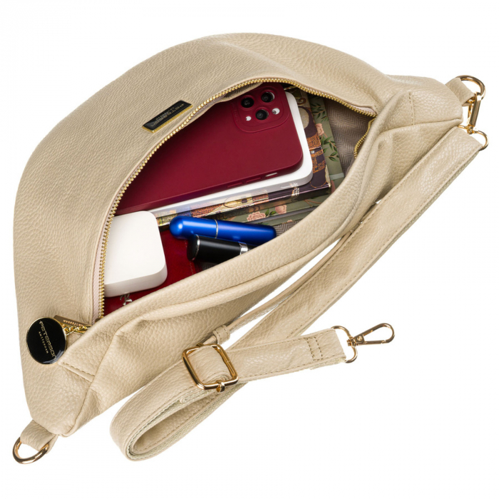 Geantă de damă bej din piele ecologică, tip borsetă sau tip geantă crossbody Peterson PTR-PTN SSY-2-F19 D.BEIG [9]