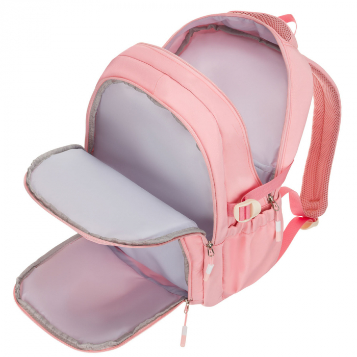 Rucsac școlar elegant din poliester roz cu bretele reglabile - Peterson PTR-PTN 8594-1396 PINK [10]