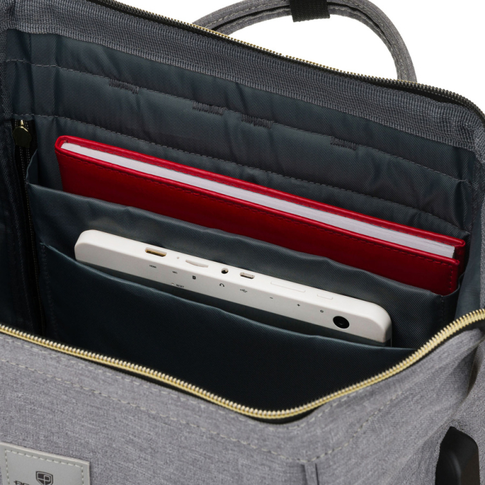 Rucsac gri pentru femei din poliester cu fermoar sigur - Peterson PTR-PTN ALFA GRAY [8]