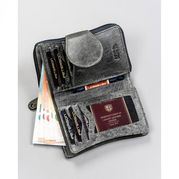 Portofel dama din piele naturala Peterson PTR-PTN WD1-VLCN-4475 BL [6]