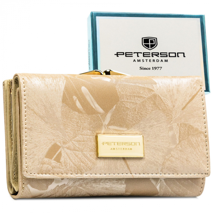Portofel din piele pentru femei Peterson PTR-PTN PS108-MLF BEIGE [1]
